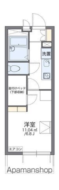 レオパレスユウ[1K/19.87m2]の間取図