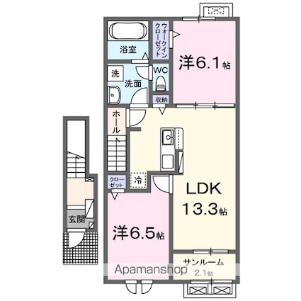 ブライト　スクエアⅣ[2LDK/63.03m2]の間取図