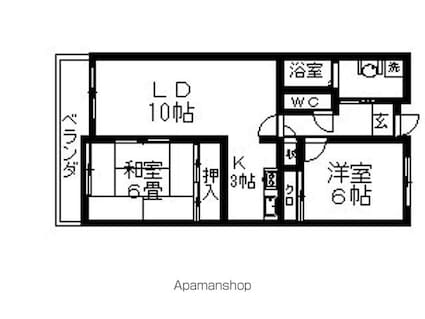 エスポワール尾崎[2LDK/58.32m2]の間取図