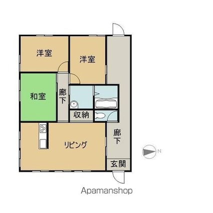 飯野町南小平貸家[3LDK/81m2]の間取図