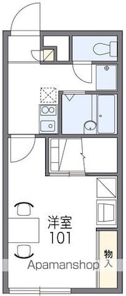 レオパレスタウンコート石川Ⅲ[1K/23.18m2]の間取図