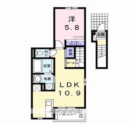 キャパシティ　Ⅴ[1LDK/41.3m2]の間取図
