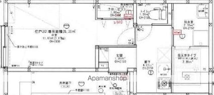 エステル堀切（旧リリオコート堀切菖蒲園）[1K/25.39m2]の間取図