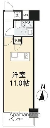 ダイアパレス築地３０４号[1R/24.16m2]の間取図