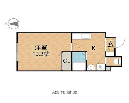 Ｆｏｇｌｉａ[1K/32.4m2]の間取図