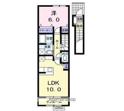 フォルトゥーナＡ[1LDK/42.71m2]の間取図