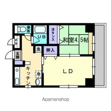 アルカディア西内町[1LDK/34.19m2]の間取図