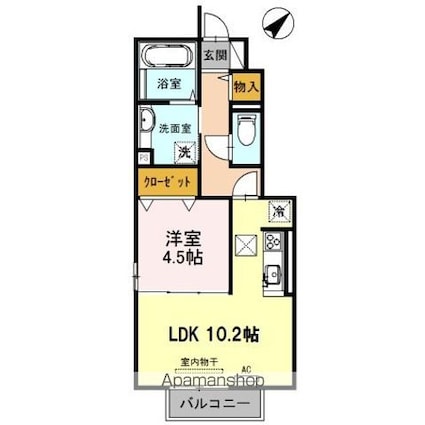 ボナール・ヴィーブルＩＩＩ[1LDK/41.52m2]の間取図