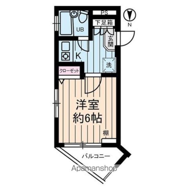 東京都新宿区北新宿３丁目[1K/15.66m2]の間取図