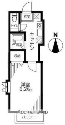 東京都杉並区下井草５丁目[1K/21.22m2]の間取図
