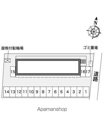 レオパレスオケイル[1K/19.87m2]の配置図