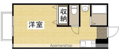 岡山県岡山市北区伊福町２丁目[1R/26m2]の間取図