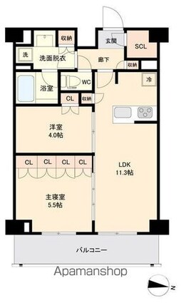 ＫＩーＬＩＧＨＴＫＩＮＳＨＩＣＨＯ[2LDK/50.4m2]の間取図