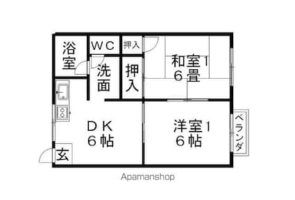 フォーブルイースト[2DK/43.68m2]の間取図