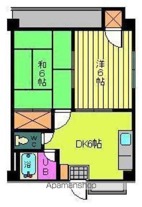 スカイハイツ[2DK/36.45m2]の間取図