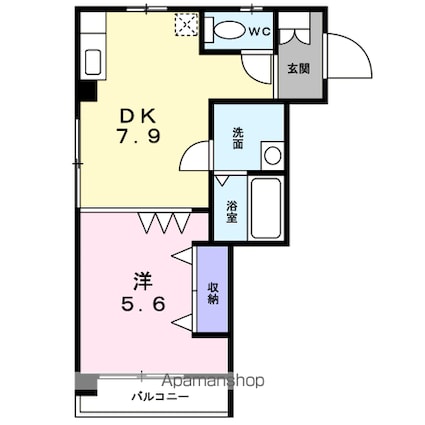 Ｎサンパレス[1DK/33.72m2]の間取図