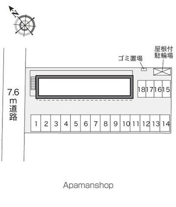 レオパレスリバティーフォート[1K/20.28m2]の配置図
