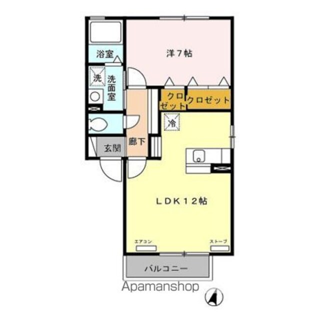 フォレット　アモール　Ｂ[1LDK/45.43m2]の間取図