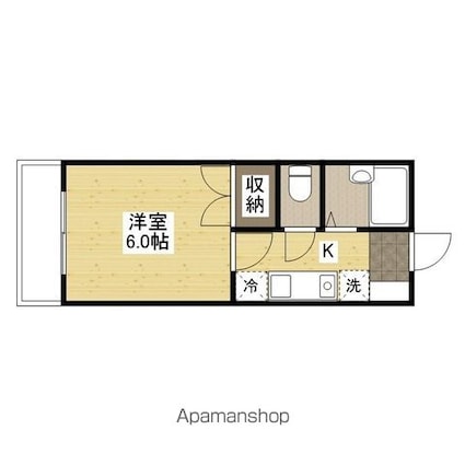 広島県広島市西区井口５丁目[1K/19.44m2]の間取図