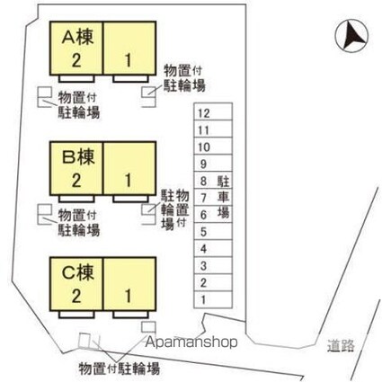 グレイスコート　ＡＢＣ[3LDK/94m2]の配置図