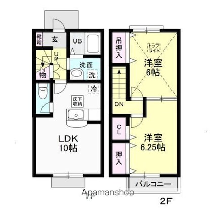 Ｃｉｅｌｏ　Ａ[2LDK/57.2m2]の間取図
