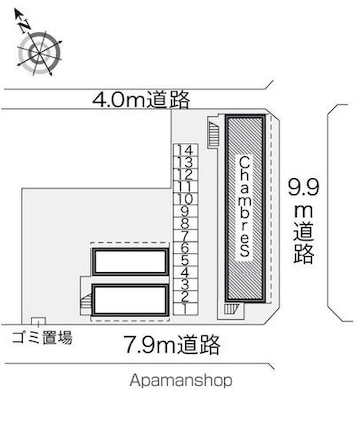 レオパレスＣｈａｍｂｒｅ　Ｓ[1K/23.18m2]の配置図