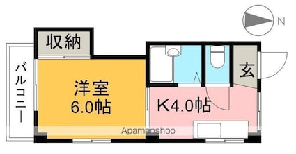 アゼリア２０[1K/28m2]の間取図