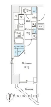 ラティエラ練馬[1K/29.76m2]の間取図