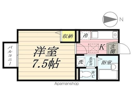 ドミールＴＯＭＯ[1K/23.18m2]の間取図