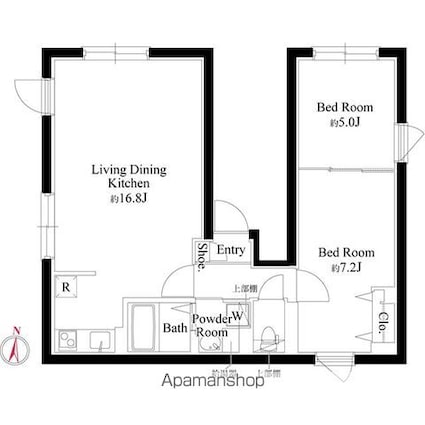 ＳＡＣＨＩＥＩＫＯＵ清澄白河[2LDK/58.33m2]の間取図