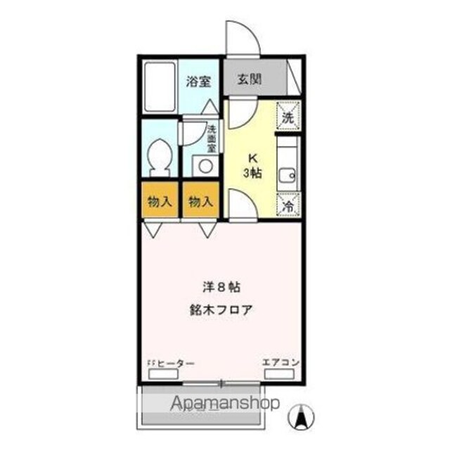 アネーロ和田　Ｂ[1K/26.78m2]の間取図