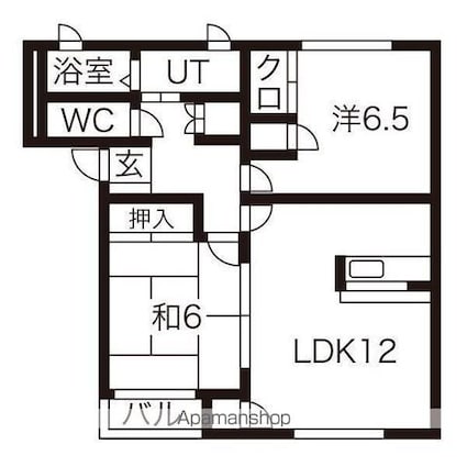 プラセールＢ[2LDK/57.85m2]の間取図