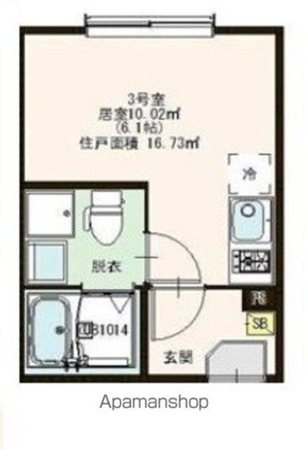 ハーモニーテラス北小岩ⅩⅤ[1R/16.73m2]の間取図