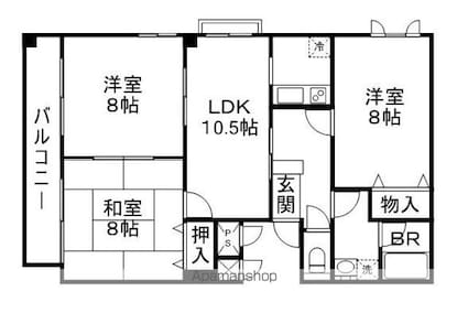 ラトナ東口ビル[3LDK/79.82m2]の間取図