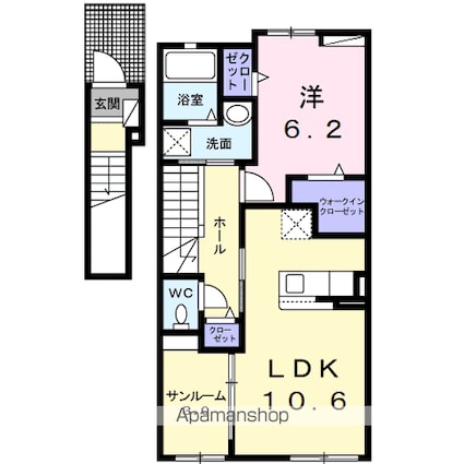 プランタン安曇野Ⅰ[1LDK/51.63m2]の間取図