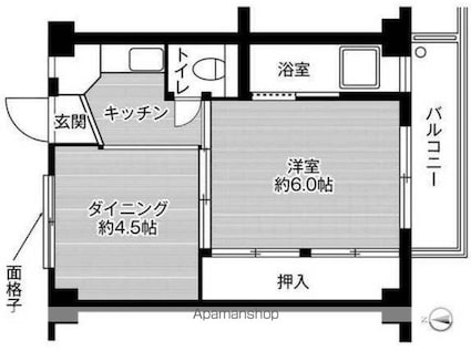 ビレッジハウス水口２号棟[1DK/28.98m2]の間取図