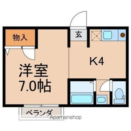 インペリアルＴ[1K/25.49m2]の間取図