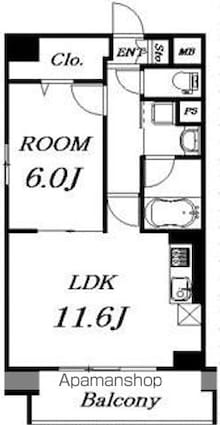 グランマノワール[1LDK/42.86m2]の間取図