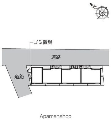 東京都新宿区富久町[1K/24.1m2]の配置図