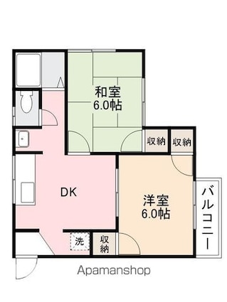 ハイツノガミ[2DK/41.4m2]の間取図