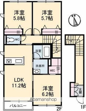 クラシオン金川Ⅲ[3LDK/73.48m2]の間取図