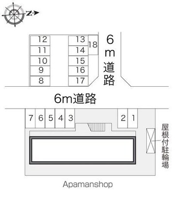 レオパレスディオネ[1K/20.28m2]の配置図