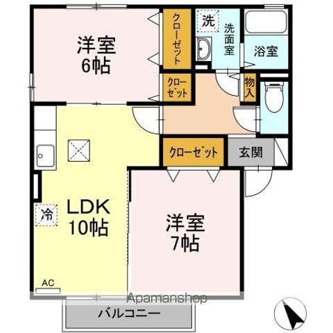 コンフォートハイツ B棟の間取り写真