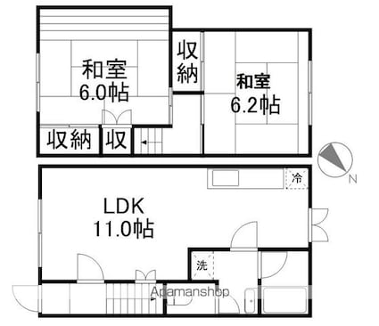ハイツＴＳＵＤＡ[2LDK/61.56m2]の間取図