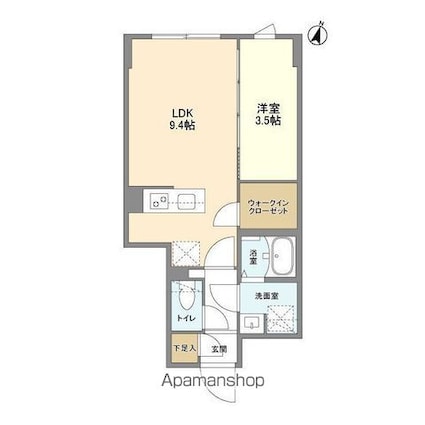 ウェルスクエア駒場東大前[1LDK/31.57m2]の間取図