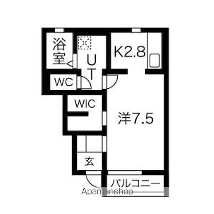 ポールスター　Ａ棟[1K/30.54m2]の間取図