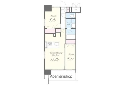 ＲＯＯＴｓ　Ｓｈｉｎｊｕｋｕ　Ｗａｋａｍａｔｓｕｃｈｏ（ルーツシ[2LDK/45.08m2]の間取図