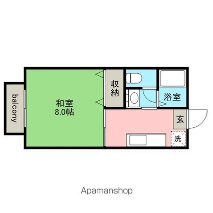 ラフォンテ・Ｇｏｏ[1K/26.45m2]の間取図