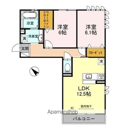 グレイスコート[2LDK/60.43m2]の間取図
