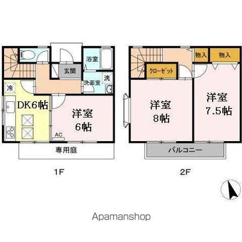 リバティー小林　ＡＢの間取り